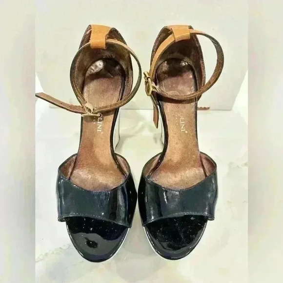 Pazolini Women's Patent Leather Heels Black/Brown Size 36.5 - Picture 3 of 8